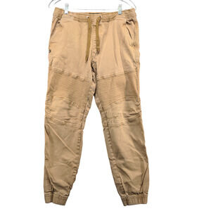 Lost + Found Men's Moto Jogger Pants Medium Brown Drawstring Waist Pockets
